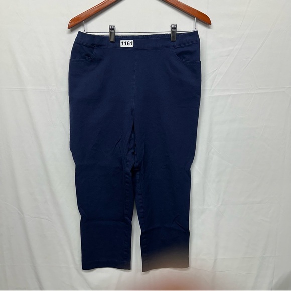 Isaac Mizrahi Denim - Isaac Mizrahi Live! Navy Blue Stretch Pull-On Pants Women’s Size 10